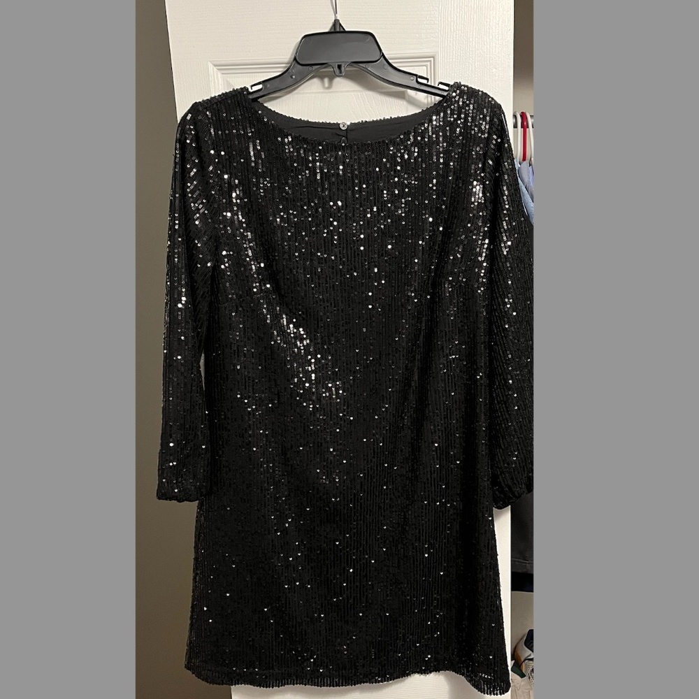 LOFT Sequin Balloon Sleeve Dress - Size 4